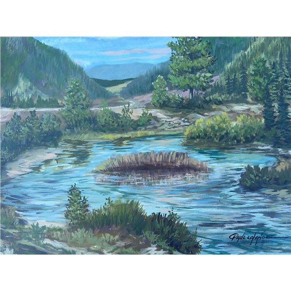 Paul Lalande 2001 Original Landscape Painting, 19x15.5 Inches