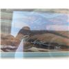 Image 3 : Paul Lalande 1985 Framed Sea Lion Artwork, 26" x 22" Frame