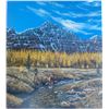 Image 1 : Paul Lalande 2001 Western Mountain Landscape Painting, 28 x 25