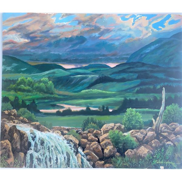 Paul Lalande 2003 Landscape Acrylic Painting, 29 x 24.5 Inches