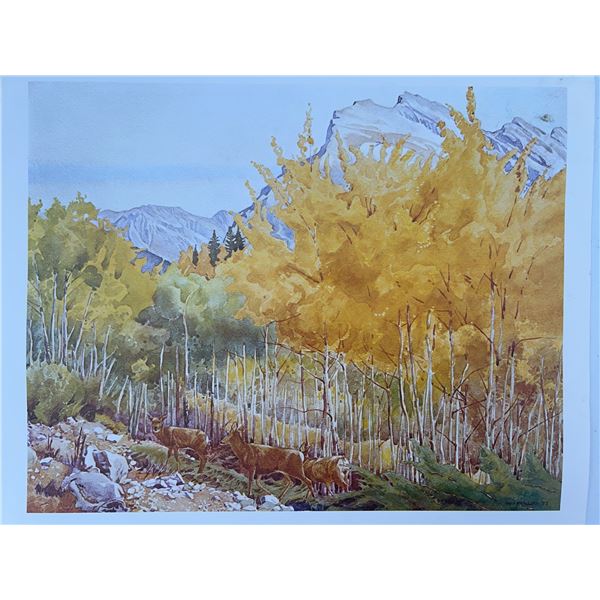 Valley of the Ten Peaks 1953, W.J. Phillips Watercolour, 15.5x13”