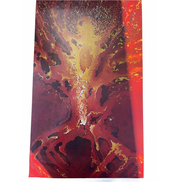 Edith Eichner “Fire Tree” 1980 Signed Print, 31x19.5”