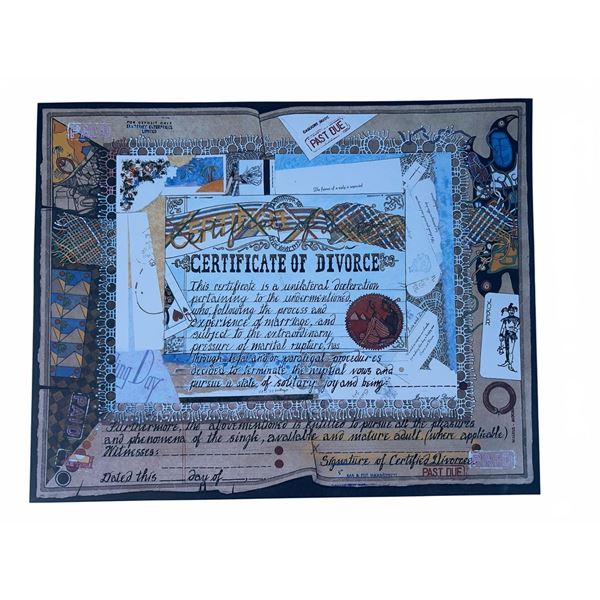 Media Artwork 'Certificate of Divorce', 23" x 20"