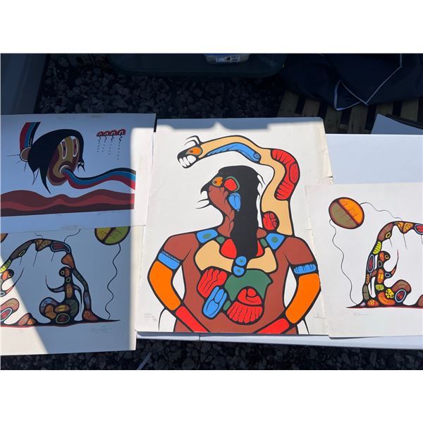 4 Indigenous Art Prints by Jackson Beardy, Roy Kakegamic, and Sam Ash