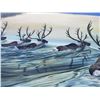 Image 4 : Paul Lalande 1986 Original Acrylic Painting, Caribou Crossing Lake, 31x32”