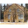 Image 2 : Framed Winter Landscape Painting With House, 20"x16" Artwork, 24.5"x28.5" Frame