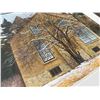 Image 4 : Framed Winter Landscape Painting With House, 20"x16" Artwork, 24.5"x28.5" Frame