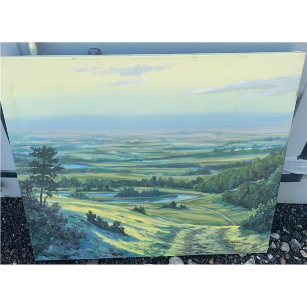 Paul Lalande Landscape Oil Painting, 36 by 30 Inches