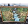 Image 1 : Paul Lalande 2003 Framed Original Tiger Waterfall Painting, 27x39 Frame