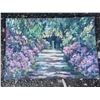 Image 1 : Paul Lalande Garden Pathway Acrylic Painting, 32 x 21.5 Inches