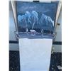 Image 1 : Double Sided Painting 25.5 x 11.5 in. Winter Cabin & Signed River Scene