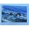 Image 1 : Paul Lalande 2000 Ocean Waves Watercolour Painting 18x12"