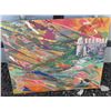 Image 1 : Abstract Landscape Painting With Building, 20 x 16 Inches