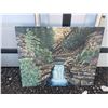 Image 1 : Landscape Oil Painting of Forest Stream, 20 x 16 Inches