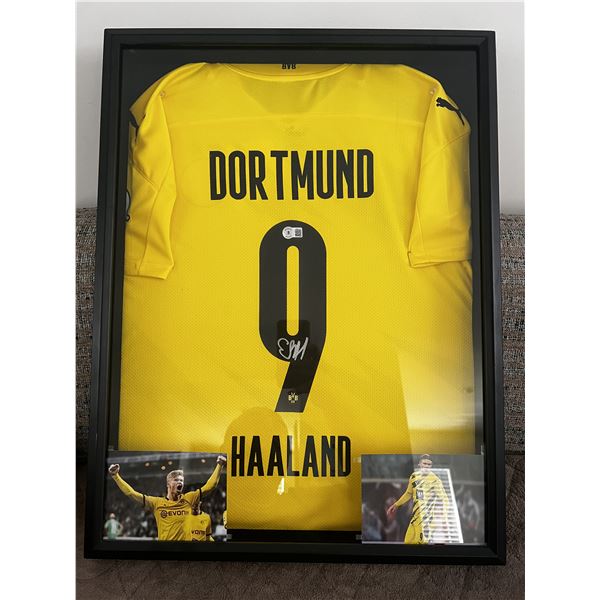 Haaland signed framed Jersey COA Beckett