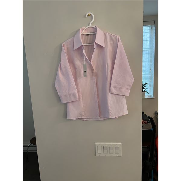 Lot of 10 Women’s Pink Stripe 3/4 Sleeve Business Shirt NWT Size US 6