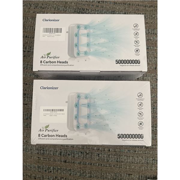 Lot of 2 New Clarionizer Plug-In Air Purifiers / Negative Ion Air Ionizers (Sealed)
