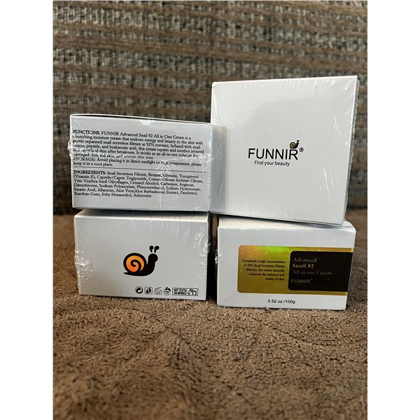Lot of 4 FUNNIR Advanced Snail 92 All in One Cream – 100 g – New 