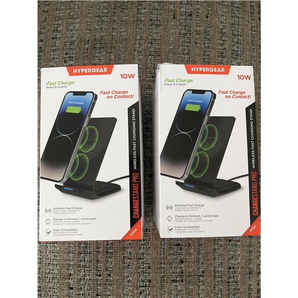 Set of 2 HyperGear ChargeStand Pro 10W Wireless Fast Charger s NEW