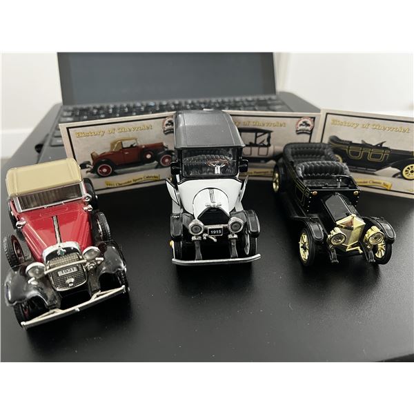 Lot of 3 History of Chevrolet Die-Cast Model Cars – 1912, 1915 & 1931