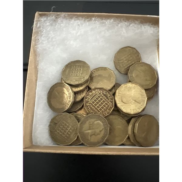 Lot of 25 Vintage British Threepence (Thrupenny Bit) Coins – Queen Elizabeth II & Pre-Decim