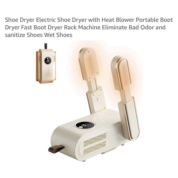 Portable Electric Shoe & Boot Dryer with Heat, Timer & Deodorizing Function – New