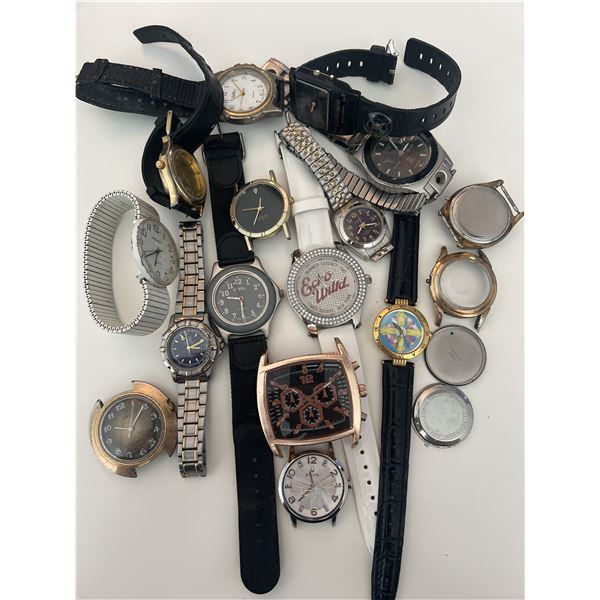 Mixed lot of eight pre-owned fashion wristwatches from a variety of brands and styles.