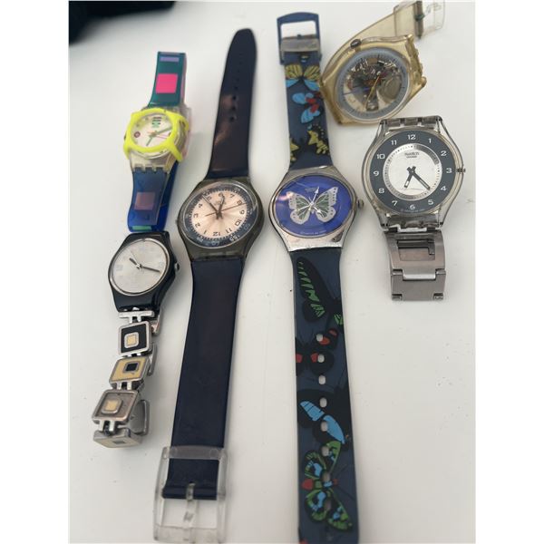 Lot of 6 Vintage Swatch Watches – Automatic, Irony, Butterfly, Gent & Ladies Models