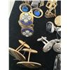 Image 4 : Large Lot of 17 Pairs Vintage Men’s Cufflinks – Novelty, Military & Designer Style