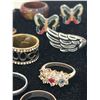 Image 2 : Large Mixed Lot of Women’s Fashion Rings – 35+ Pieces – Statement, Stainl