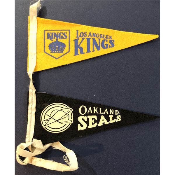 LOS ANGELES KINGS / OAKLAND SEALS FELT PENNANTS