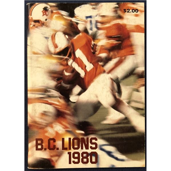 1980 CFL B.C LIONS MEDIA GUIDE