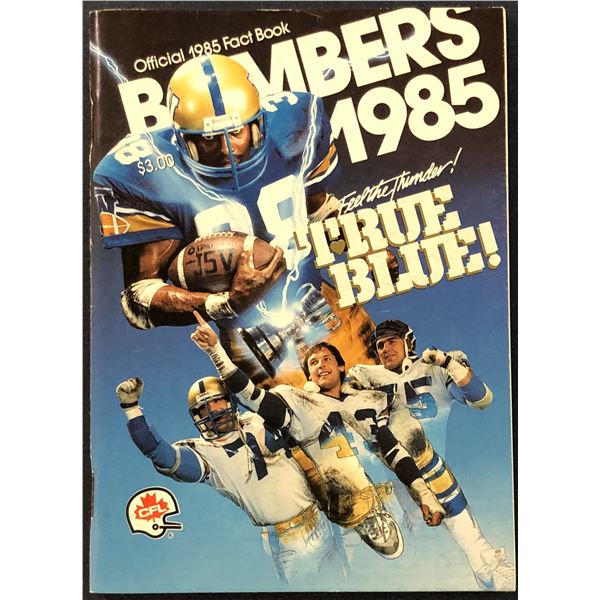 1985 CFL WINNIPEG BLUE BOMBERS MEDIA GUIDE