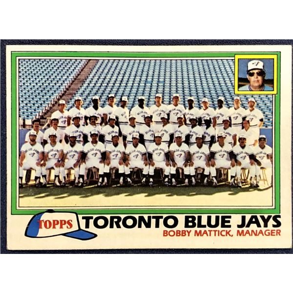 1981 TOPPS TORONTO BLUE JAYS
