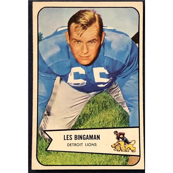 1954 BOWMAN NFL FOOTBALL LES BINGAMAN ROOKIE CARD