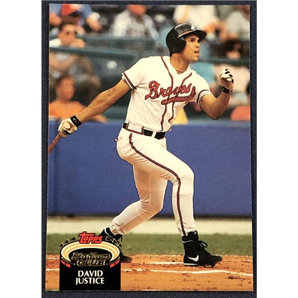 1992 TOPPS STADIUM CLUB BASEBALL DAVE JUSTICE