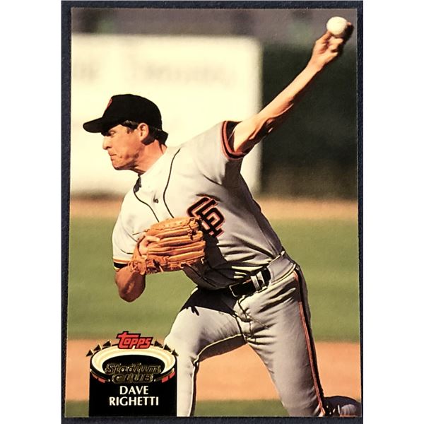 1992 TOPPS STADIUM CLUB BASEBALL DAVE RIGHETTI