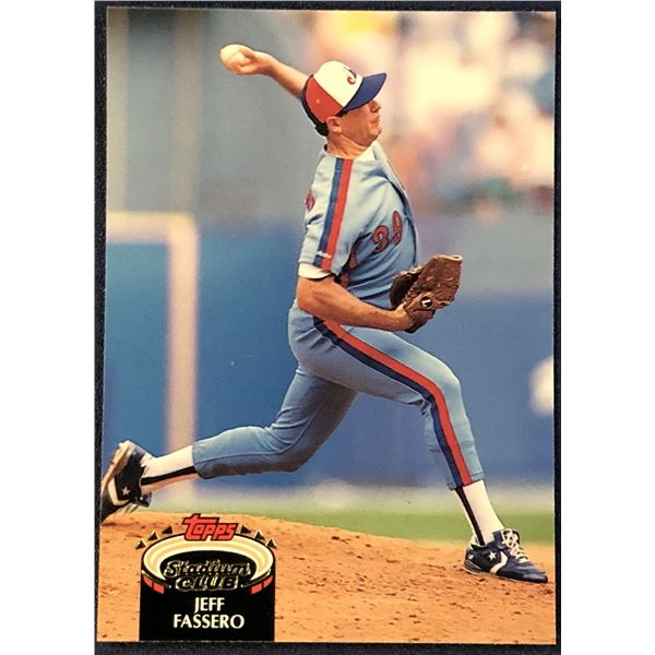 1992 TOPPS STADIUM CLUB BASEBALL JEFF FASSERO ROOKIE CARD