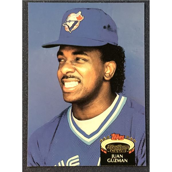 1992 TOPPS STADIUM CLUB BASEBALL JUAN GUZMAN ROOKIE CARD