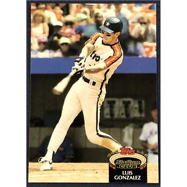 1992 TOPPS STADIUM CLUB BASEBALL LUIS GONZALEZ ROOKIE CARD