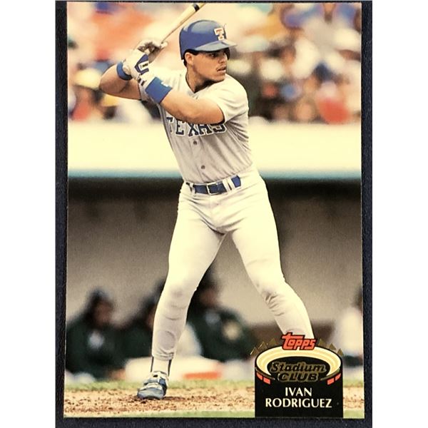 1992 TOPPS STADIUM CLUB BASEBALL PUDGE RODRIGUEZ (HOF) ROOKIE CARD