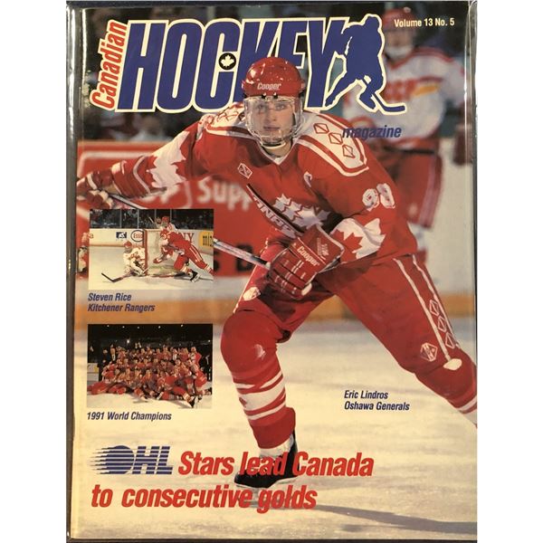 1991 CHL GAME PROGRAM - ERIC LINDROS (HOF) COVER