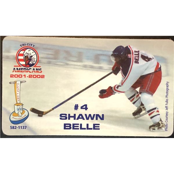 2001-02 JR. MAGNET CARD - TRI-CITY AMERICANS (WHL) - SHAWN BELLE
