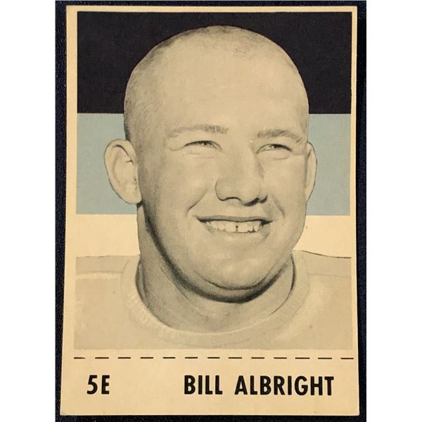 1956 SHREDDED WHEAT CFL FOOTBALL BILL ALBRIGHT