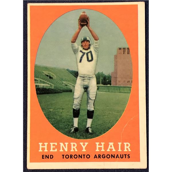 1958 O-PEE-CHEE CFL FOOTBALL HENRY HAIR ROOKIE CARD