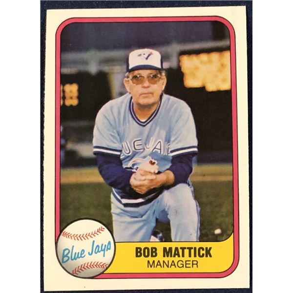 1981 FLEER BOBBY MATTICK