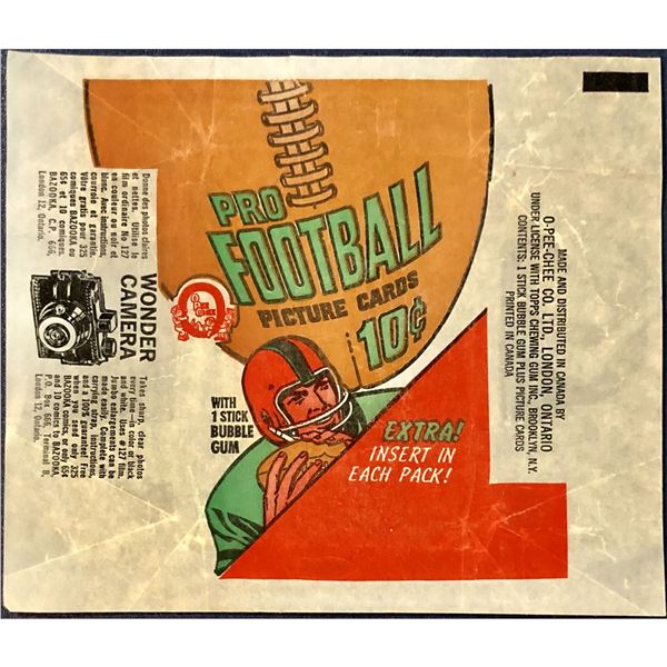 1970 O-PEE-CHEE CFL FOOTBALL WRAPPER