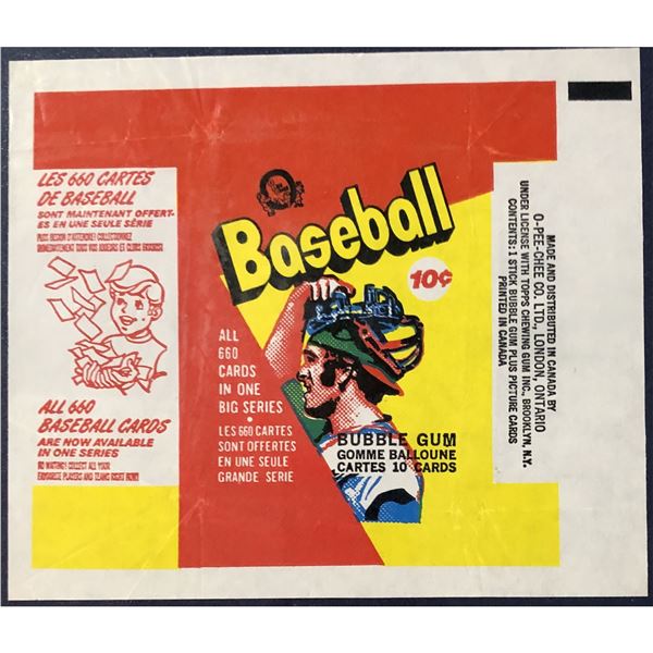1973 O-PEE-CHEE BASEBALL WRAPPER