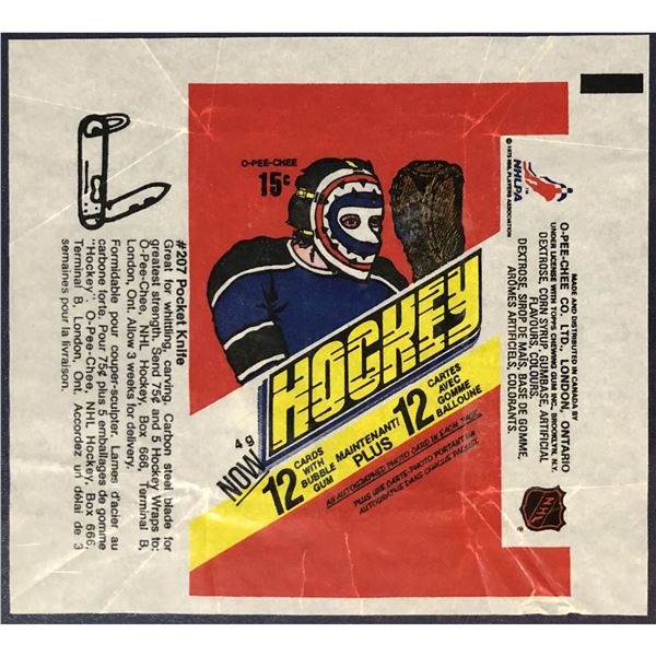 1977-78 O-PEE-CHEE NHL HOCKEY WRAPPER
