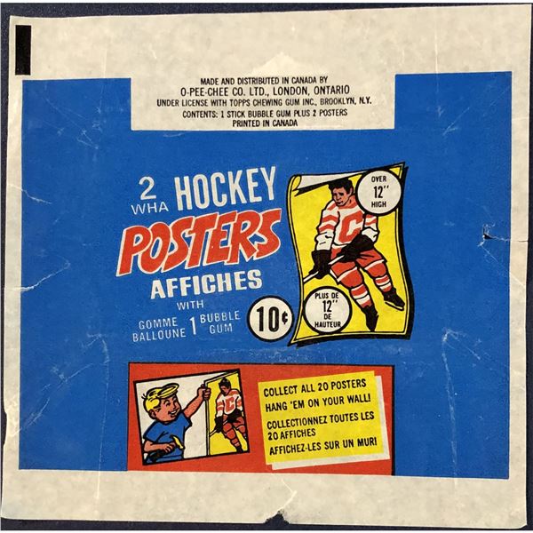 1973-74 O-PEE-CHEE WHA HOCKEY WRAPPER